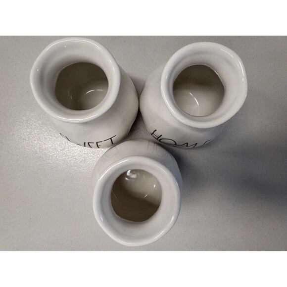 Rae Dunn Artisan Collection by Magenta Set of 3 Home Sweet Home Bud Vases, White - Picture 3 of 5